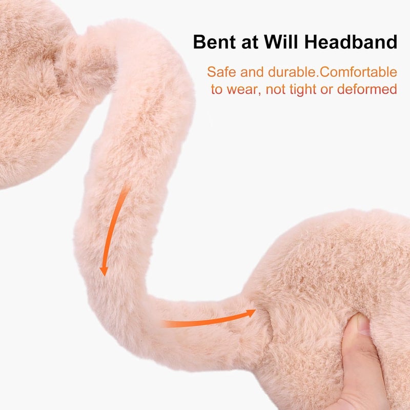 Pesaat Fluffy Ear Muff for Women Plush Earmuffs Kids Winter Earmuffs Girls Boys Cold Weather Ear Warmer - Image 4